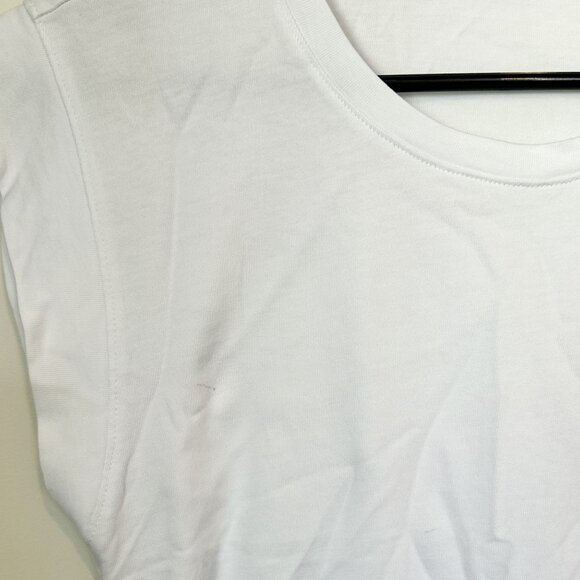 NEW Madewell Sutro Ruched Muscle Casual Luxe Jersey Tank in White - Size: Small - Picture 6 of 12